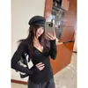 Tiro Real ~ Camiseta Base con Nudo de Deseo Puro para Adelgazar y Moldear el Cuerpo para Otoño e Invierno, Camiseta de Manga Larga Interior de Deseo Puro para Mujer