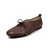 Zapatos pequeños de cuero con cordones, estilo británico, con lunares y lazo, de piel de vaca, 2026 otoño, tacón bajo, que aumentan la altura, punta redonda, piel genuina, para mujer