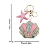 Chaveiro Artesanal com Contas Série Oceano, Acessórios para Bolsa de Concha e Água-viva, Suprimentos Decorativos DIY para Vestido, Sapato e Chapéu