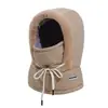 Gorro de invierno cálido Lei Feng para hombres y mujeres, con protectores auditivos, forro polar, máscara gruesa a prueba de frío, gorro integrado para montar a caballo a prueba de viento.
