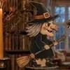 Decorações de mesa de madeira vintage estilo europeu para Halloween com fantasmas, abóboras e gatos pretos para casa e vitrines