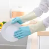 Guantes de limpieza de cocina finos de dos colores universales para lavar platos y lavar ropa, guantes domésticos de látex