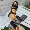 Sandalias de Talla Grande para Mujer para Comercio Exterior 2025 Nuevo Modelo Retro Chanclas de Dedo del Pie Planas con Tira Cruzada Zapatos de Playa