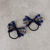 Doce e fofo estilo universitário bebê cabeça corda escondida azul xadrez mini laço faixa de cabelo corda de cabelo faixa de borracha cabeça flor