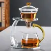 Juego de Té Semiacuático de Vidrio para Hombre Perezoso Fabricante de Té Kung Fu Tetera Taza Lámpara de Palacio Celebridad de Internet Fabricante de Té para el Hogar