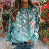Camiseta de Halloween de manga larga con cuello redondo y personalidad informal con impresión digital 3D para mujer, nueva ropa de comercio exterior transfronterizo de otoño