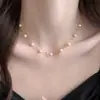 Collar Doble Capa Perla Estrellada Fina Brillante para Mujer 2026 Nuevo Estilo Accesorio Gargantilla Lujo Ligero Nicho Gama Alta Cadena para Clavícula