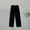 Calça Wide Leg Feminina 2025 Primavera/Verão Nova Cintura Alta Versátil Calças Soltas Plus Size Reta Casual