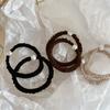 Perla Negra Imitación Cordón de Cadera Tela Plisada Anillo para el Cabello Diario Combinación Total Cuerda Básica para el Cabello Accesorios para la Cabeza Cola de Caballo Alta Accesorios para el Cabello Nuevo Estilo
