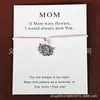 Pulseira de cartão de bênção para o Dia das Mães Pulseira MOM Pingente de liga pulseira de corda de cera fábrica direta segunda mão