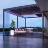 Cenador Exterior con Tapa abatible Casa Ecológica de Jardín Patio Villa Aleación de Aluminio con Persianas Retráctiles Cenador Resistente al Viento y a la Lluvia