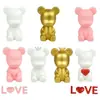 Decoración de pastel para el Día de San Valentín en línea roja hermosa adorable oso vela decoración pareja confesión horneado vestido enchufe