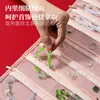 Exquisita bolsa de terciopelo para guardar joyas, bolsa portátil para guardar joyas, almacenamiento de collares, herramienta plegable para guardar accesorios de mano