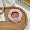 Lindo corazón de crema para niña, pez pequeño, anillo para el cabello, tela de franela, cuerda para el cabello simple, color de cabello, pez, banda de goma al por mayor