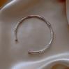 Pulsera Abierta de Bambú de Acero Titanio para Mujer Pulsera de Lujo Ligero con Sentido del Diseño Nicho Elegante Simple Estudiante Novia Joyería de Celebridad de Internet