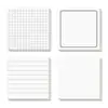 Notas adhesivas minimalistas multiestilo con líneas horizontales y cuadrícula para memorandos de estudiantes, mensajes de oficina y clasificación