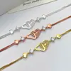 Pulsera de Corazón de Diamante de Moda Coreana Transfronteriza para Mujer Amor Simple Te Amo Pulsera de Alta Gama para Mujer Joyería para la Mano