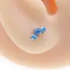 Brincos de Liga de Titânio F136 com Zircônia Tripla Redonda 5A Zircônia Studs de Orelha, Studs de Cartilagem da Orelha, Joias para Piercing Corporal