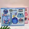 Nuevo Cuaderno de Cuero Sintético Kuromi, Peine, Espejo, Pegatinas, Papelería Divertida, Set de Papelería Estilo Dibujo Animado Lindo