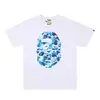 Camisetas de Marca de Moda Transfronteriza para Parejas para Hombres y Mujeres, Camiseta de Manga Corta con Cuello Redondo y Letras Digitales para Hombre, Cabeza de Mono Bape, Camiseta de Manga Corta para Mujer de Comercio Exterior