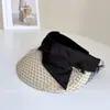 Malla Grande Lazo Moda Top Vacío para Mujer Estilo Coreano Versátil Transpirable Sombrilla Sombrero de Paja Vacaciones Protección Solar Sombrero de Sol Moderno