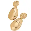 Pendientes de Gota de Agua Brillantes Simples de Alta Gama Transfronterizos Europeos y Americanos Pendientes Plegados Dorados Nuevos Pendientes de Otoño e Invierno para Mujer