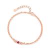 Estilo francês luz luxo S925 prata esterlina nova chegada rosa vermelha dupla camada pulseira feminina simples luxo rosa ouro mão jóias