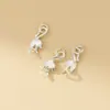 Plata de Ley 925 Chapada Doble Círculo Cola de Pez Hebilla Conexión de Pulsera Hebilla S Hecho a Mano DIY Joyería Accesorios Semi-Terminados Q0238