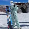 Conjunto de Macacão de Esqui Totalmente Selado com Forro de Lã para -10 Graus, Jaqueta e Calça de Esqui Resistentes à Água para Homens e Mulheres, Tamanho Grande e Extra Largo.