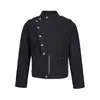 Elegante Chaqueta Abrigo de Uniforme de Esgrima de Nicho con Solapa y Botones, Patrón de Diamantes Acolchado Retro, Retro Americano eme