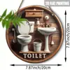 Decoración de Placa de Madera para Baño, Inodoro, Lavabo, Colgante Plano 2D, Decoración Pública, Regalo para Otros