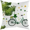 Estilo Caliente Transfronterizo St. Funda de almohada para el Día de San Patricio Trébol verde Funda de almohada decorativa para cojín de cintura de sala de estar