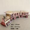 Modelo de tren de madera de tres secciones, modelo de tren de simulación a color, juguete para niños, artesanías ornamentales para puntos escénicos, venta al por mayor