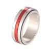 Popular europeu e americano 8mm ranhura redonda banhado a azul anel de casal comércio exterior nicho criativo anel de aço titânio tricolor joia