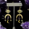 Pendientes con Charm de Sol Transfronterizo Piedra Preciosa Amatista Natural Cristal Sol y Luna Colgante Joyería Hecha a Mano Venta Directa de Fábrica