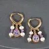 Pendientes de collar de cristal geométricos con baño de oro real de 18 quilates, accesorios de joyería semiacabados