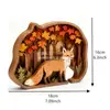 Artesanías de Madera Navideñas de Amazon Animales del Bosque de América del Norte Creativos Decoración de Sala de Estar Adornos de Alce Oso Pardo