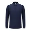 Camisa Polo Masculina de Manga Longa Casual de Negócios Gola Reversível Cor Sólida Respirável Secagem Rápida Top