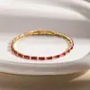 Pulsera transfronteriza personalizada de circonita de colores, estilo de lujo ligero, estilo simple europeo y americano, diseño de nicho, exquisito accesorio para la mano