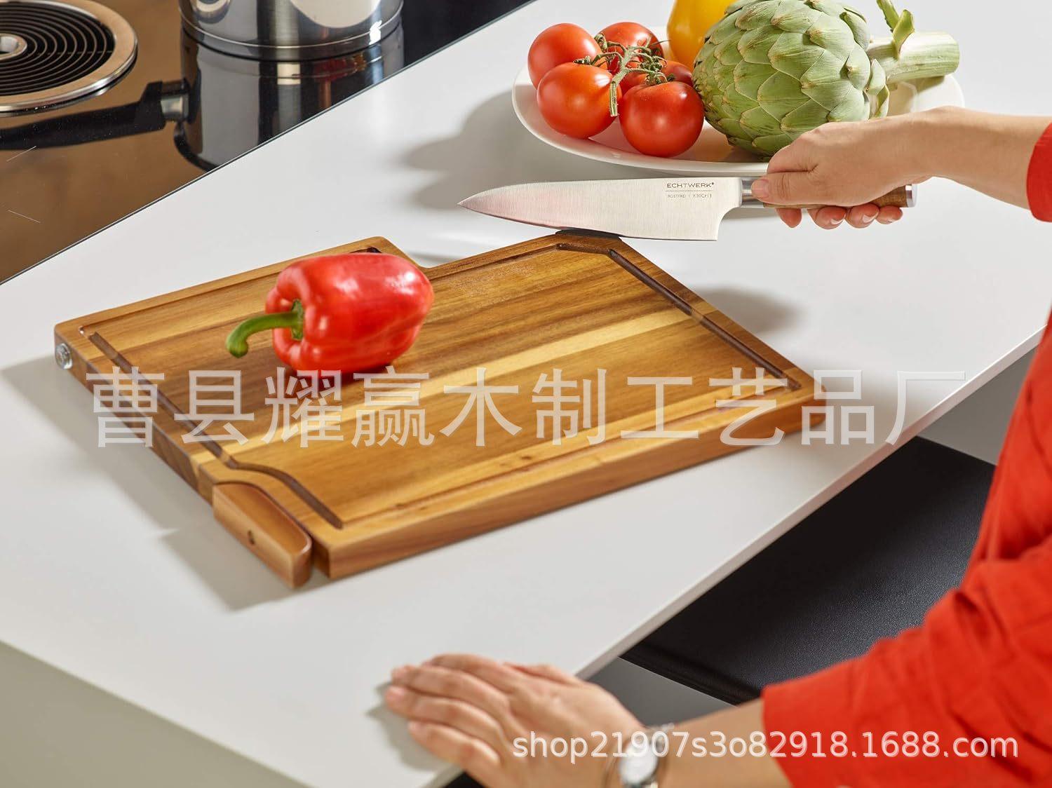 相思木创意带刀砧板厨房菜板牛排面包板套装可立式菜板BSCI