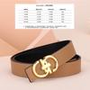 Cinturón de mujer para pantalones, cinturón decorativo de piel de vaca para mujer, cinturón informal liso con hebilla lisa, 8 letras, moda de negocios