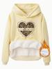 Suéter europeu e americano eBay Independent Station Sweater feminino outono e inverno com forro de lã e capuz em estoque Love All-match Casual Camisa feminina de manga comprida