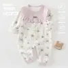 Macacões para Bebês e Crianças Pequenas, Algodão Puro, Classe A, Roupas para Recém-Nascidos, Macacão Estilo Princesa para Quatro Estações, Faixa Etária Pequena, Roupa para Uso Externo para Crianças