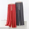 Pantalones de Modal para Dormir con Cordón, Pantalones Rectos para Mujer, Pantalones de Pierna Ancha de Cintura Alta, Pantalones Largos Sueltos Finos, Pantalones para Casa, Pantalones Elásticos de Baile