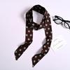 Cachecol Fino Estreito Longo Elegante Preto Bolinhas Onduladas Estilo Coreano Combina com Tudo Gravata Cachecol de Bolsa Cachecol da Moda Fita de Camisa Transfronteiriço
