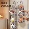 Bolsa pendurada para guardar bolas, suporte de basquete de parede para uso doméstico, suporte de porta para futebol e vôlei, bolsa de rede para bonecas