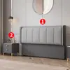 Cabecero Modelo Nuevo 2026 con Tapicería Suave, Diseño Simple de Madera Maciza de Pie Integrado, Respaldo de Cuero Genuino, Cuero de Garra de Gato, Cabecero Ultra Delgado Se Vende por Separado