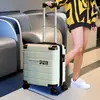 Maleta de Mano de 18 pulgadas para Hombres y Mujeres, Estilo Horizontal, Se Puede Llevar en el Avión, No Necesita Equipaje Documentado, Pequeña, Ligera, con Asa Extensible y Candado de Combinación, Forma Cuadrada, 20