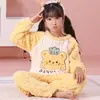 Pijama Infantil Niños 2026 Nuevo Otoño Invierno Felpa de Coral Estilo Delgado Niños Grandes Franela Invierno Niñas Estilo Niñas Conjunto