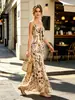 Vestido tipo camisola europeo y americano de AliExpress Amazon con estampado floral colorido y escote en V adelgazante